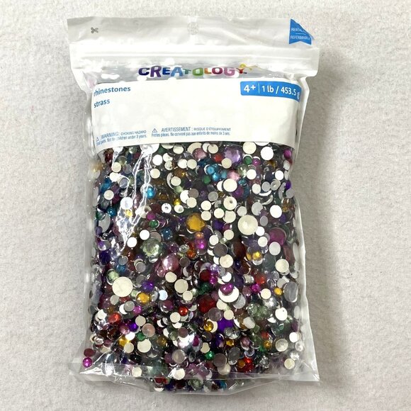 Creatology Assorted Round Rhinestones Gems 1 lb Bag Acrylic Multicolored - Picture 1 of 5